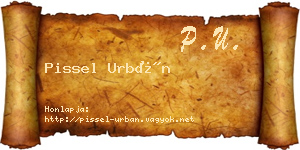 Pissel Urbán névjegykártya